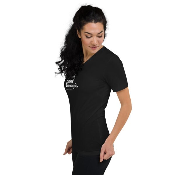 Sand, Paint & Magic - Unisex Short Sleeve V-Neck T-Shirt - Image 2